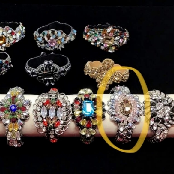 Crystal Jeweled Statement Bracelet - Picture 8 of 8